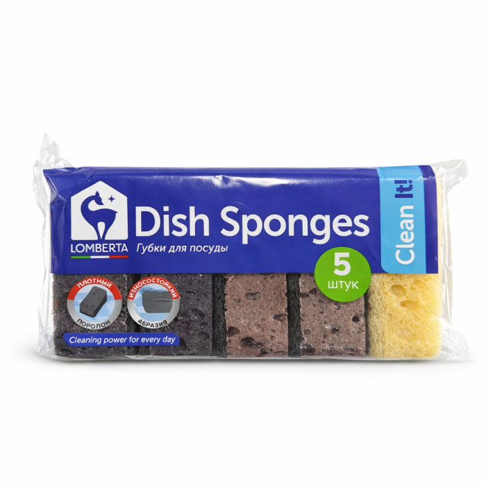 Lomberta Губки для посуды прямые углы 5 шт
