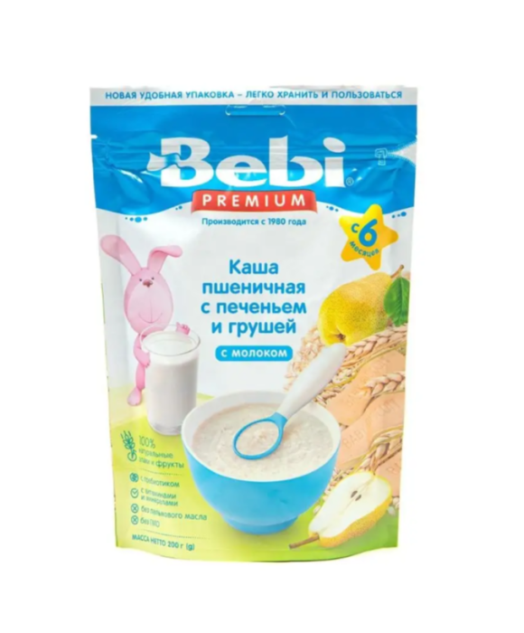 Каша пшеничная для полдника печенье с грушей Bebi с 6+ мес 200 г