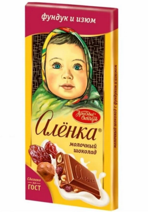 Аленка молочный шоколад Фундук и изюм 75 г