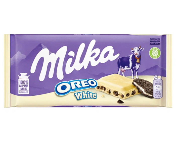 Шоколад Милка молочный с печеньем Орео вайт 90 г