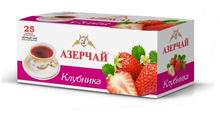 Азерчай черный клубника 25 пак