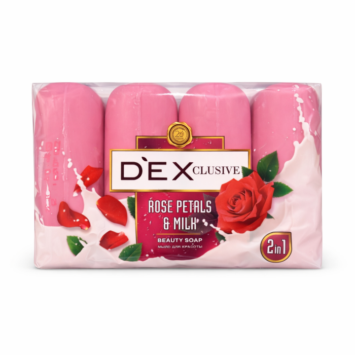 DEX CLUSIVE Мыло твёрдое Роза-молоко 4 шт
