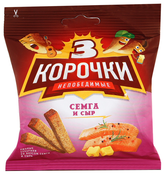 3 Корочки Семга и сыр 100 г.
