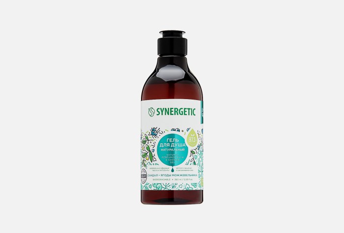 Synergetic гель для душа Сандал и ягоды можжевельника 0,38 л.