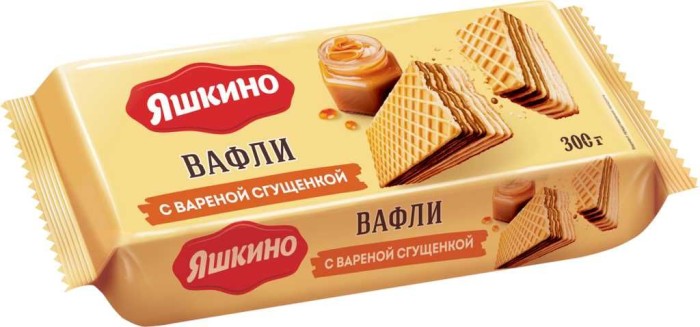 Вафли Яшкино с вареной сгущёнкой 300 г