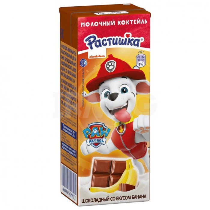Молочный коктейль шок. банан Растишка 210 г