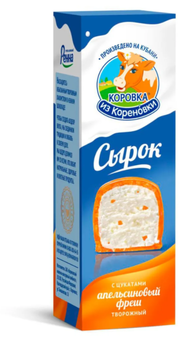 Сырок творожной с цукатами, апельсиновый фреш 40 г