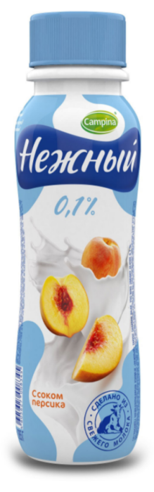 Йогурт питьевой нежный персик 0.1% 285 г