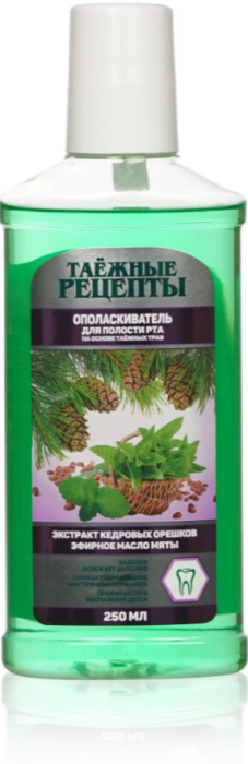 Ополаскиватель д/рта Таежные рецепты кед. ореш. и масло мяты 250мл.
