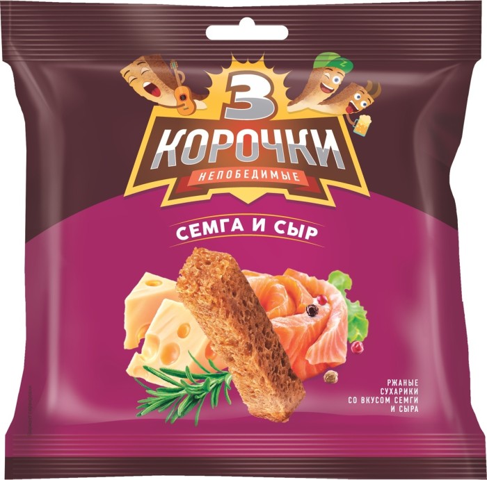 3 корочки Семга и сыр 40 г