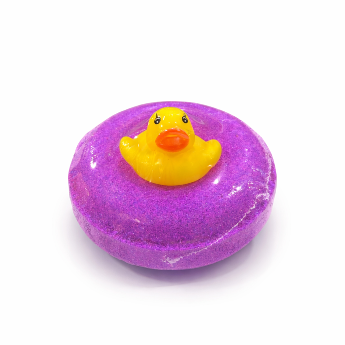 Бурлящий пончик "Уточка фиолетовая" 160 г