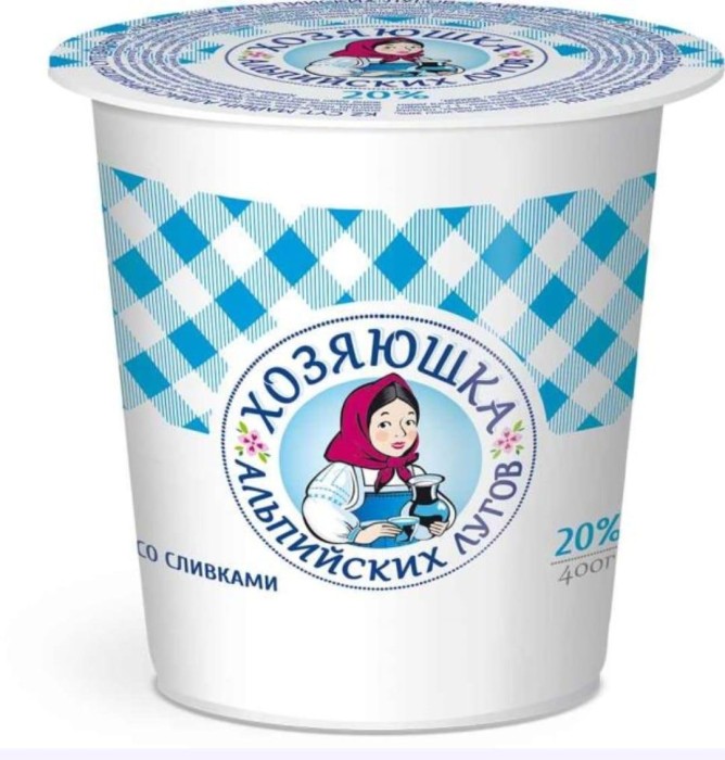 Сметана Хозяюшка  20% 400 г