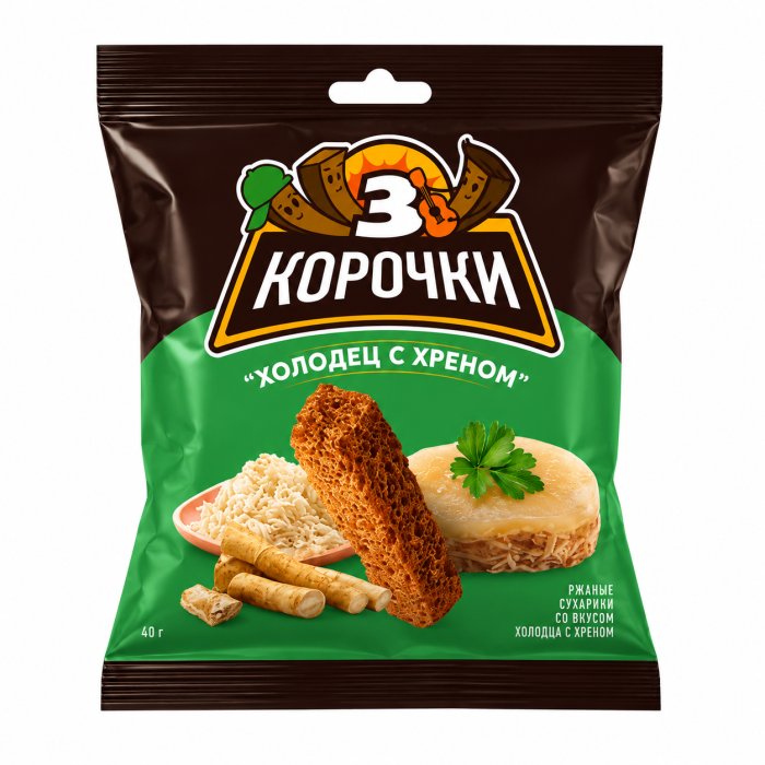 3 корочки Холодец с хреном 40 г.