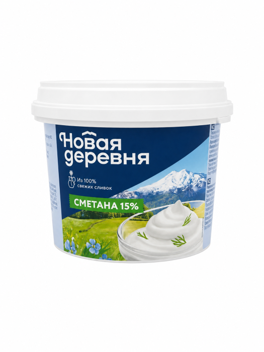 Сметана "Новая деревня" 15% 700 г
