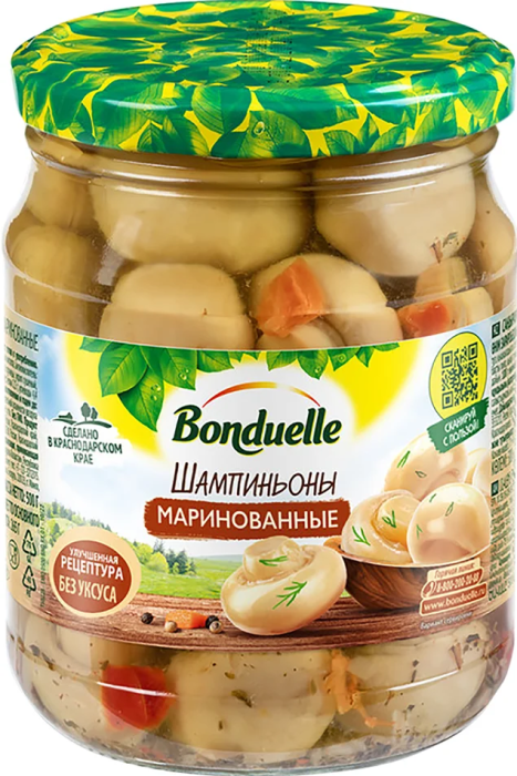 Bonduelle Шампиньоны целые маринованные 500 г