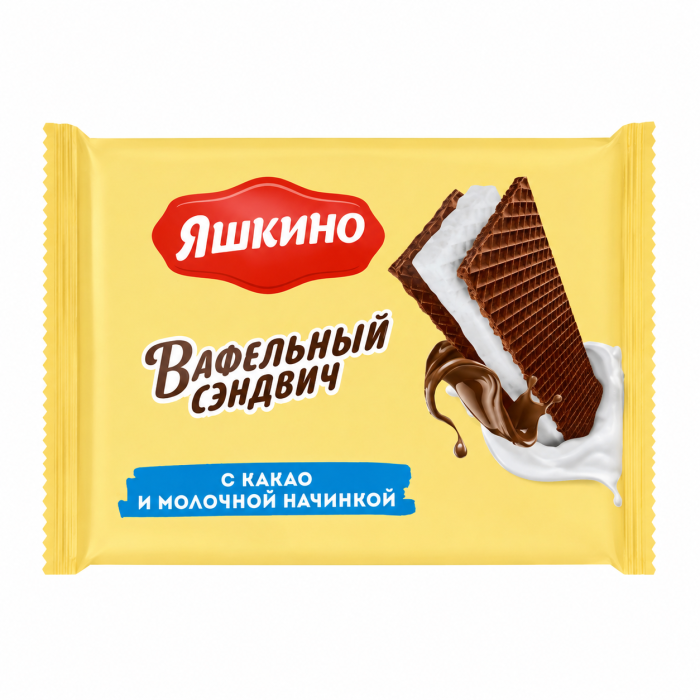 Вафельный сэндвич с какао и молоч. начинкой Яшкино 168 г