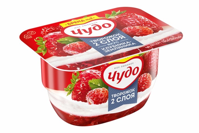 Чудо творожок 2 слоя. клубника-земляника 100 г