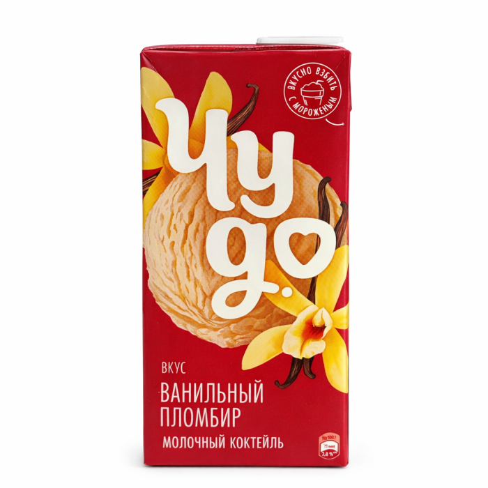 Чудо Молочный коктейль Ванильный пломбир 950 мл