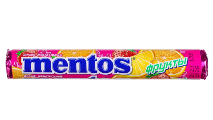 Жевательные драже Mentos фрукты 37.5 г.