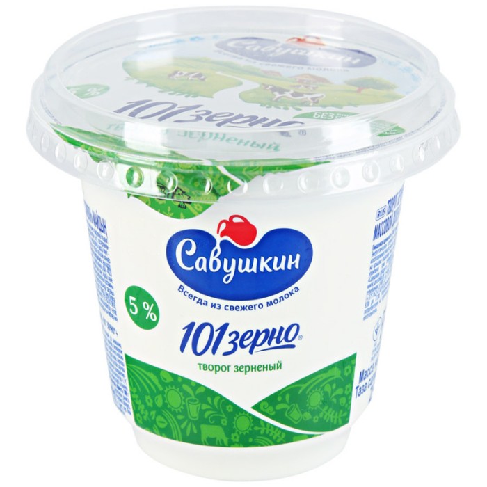 Творог Савушка 101 зерно 5% 200 г.