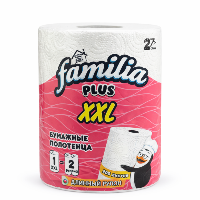 Бумажное полотенце Familia XXL 2 слоя 1 рулон