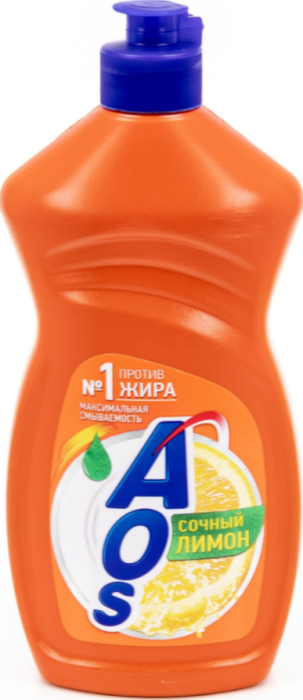 AOS средство для мытья посуды сочный лимон 450 г