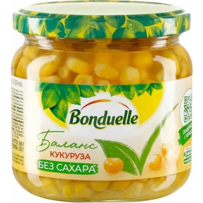 Bonduelle кукуруза в зёрнах без сахара с/т 350 г