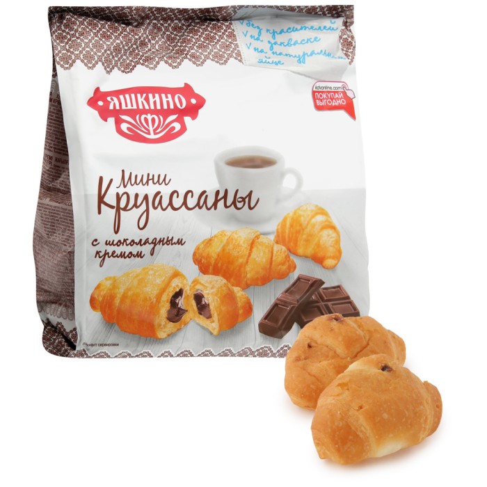 Мини-круассаны с шок.кремом Яшкино 180 г