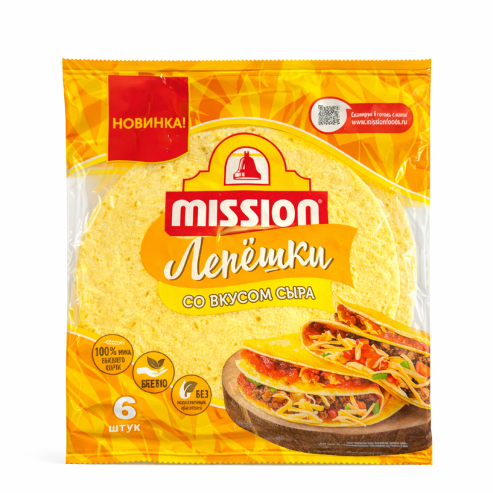 Tortillas Лепешки пшеничные со вкусом сыра 6 шт 250 г