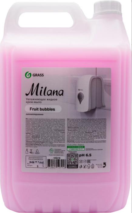 Жидкое мыло Milana 5 кг Fruit bubbles GRASS