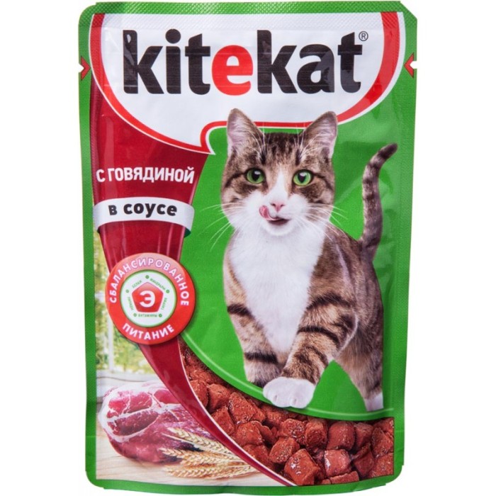 Корм для кошек Китекат сочная говядина в соусе 85 г