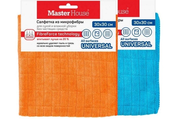 Салфетка из микрофибры Master House без разводов 30*30 см