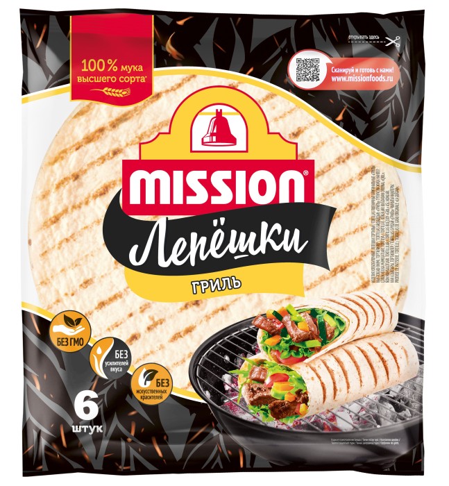 Лепешки Mission со вкусом гриля 6 шт