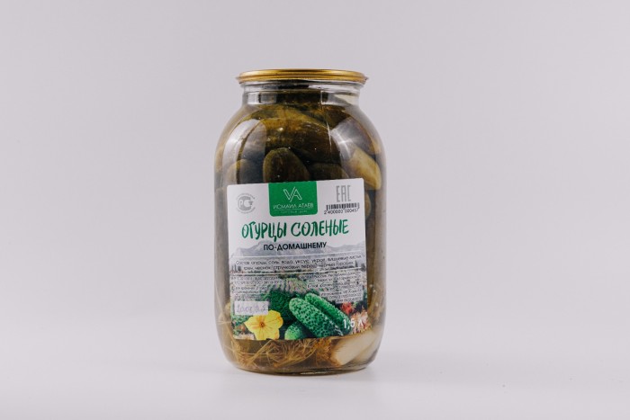 Огурцы соленые 1,5 л.