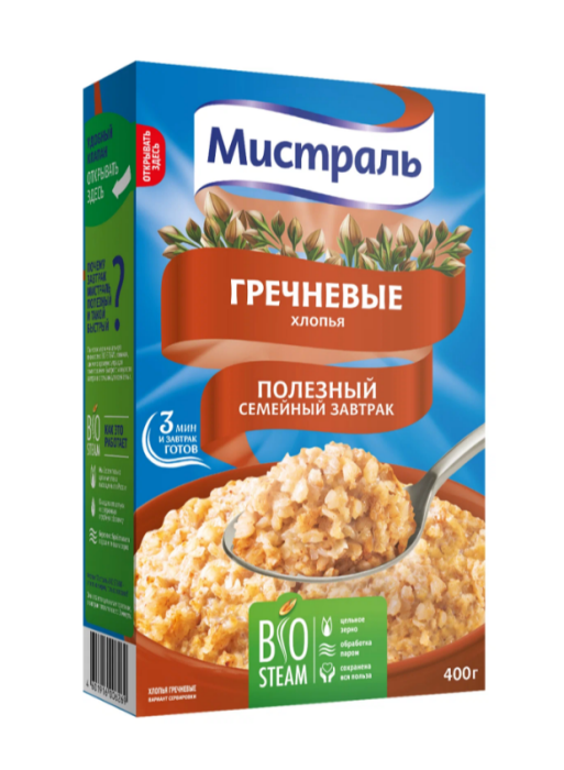 Хлопья Гречневые Мистраль 400 г