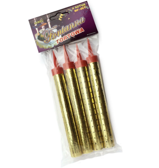 Свеча Фонтан настольный для торта 4 шт 40 сек.