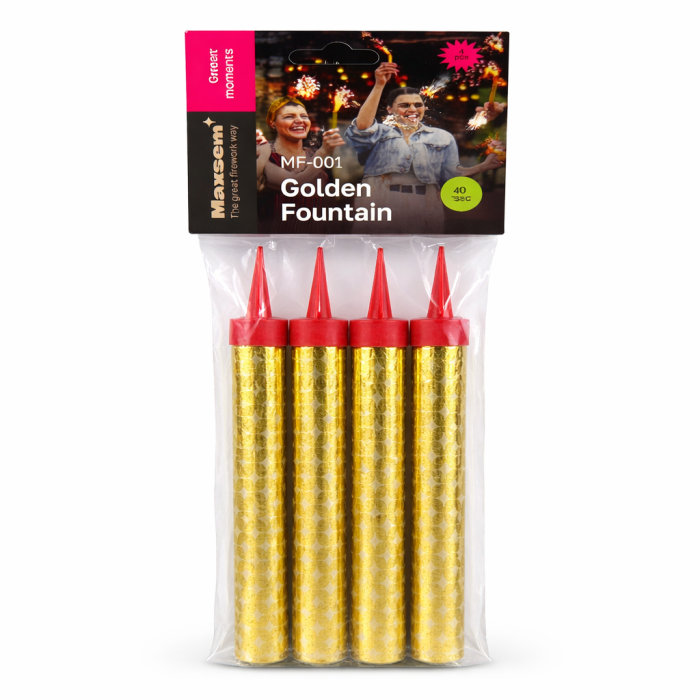 Свеча Фонтан настольный для торта 4 шт 40 сек.