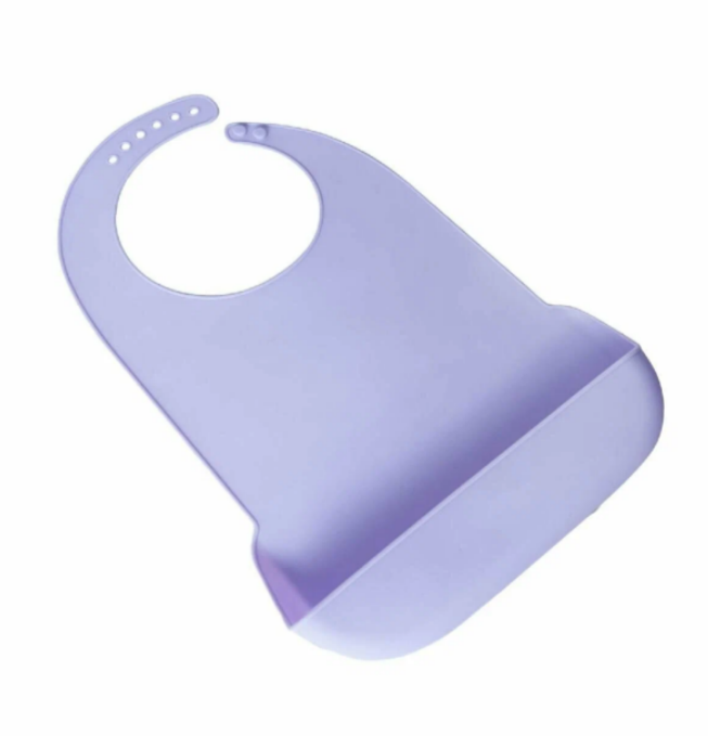 Нагрудник силиконовый сиреневый (слюнявчик)