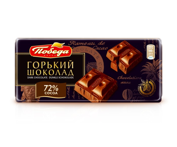 Шоколад Победа горький 72% 100 г.