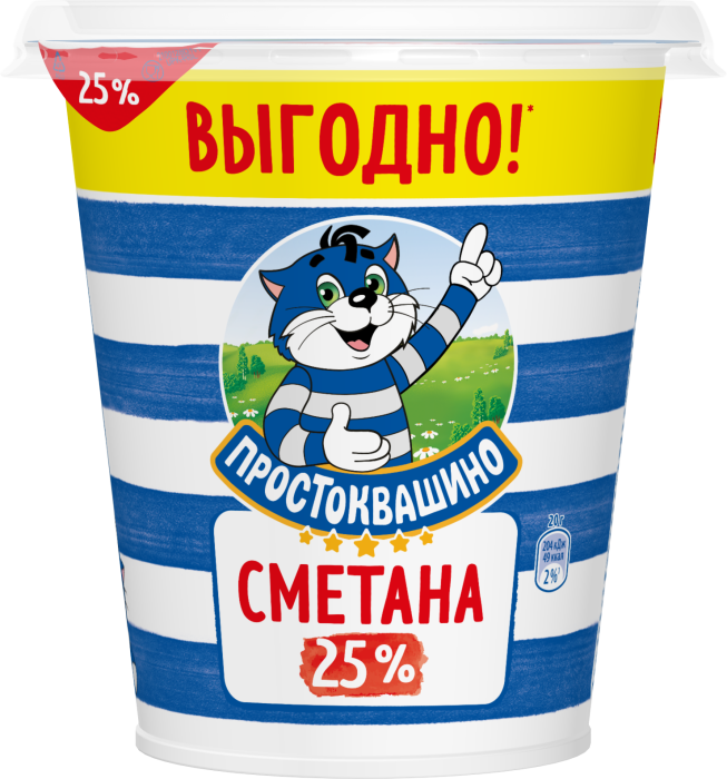 Сметана Простоквашино 25% 300 г.