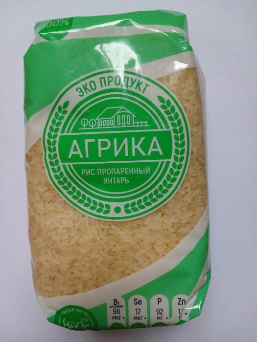 Рис пропаренный янтарь Агрика 800 г
