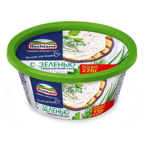 Творожный сыр Hochland 220 г. Зелень