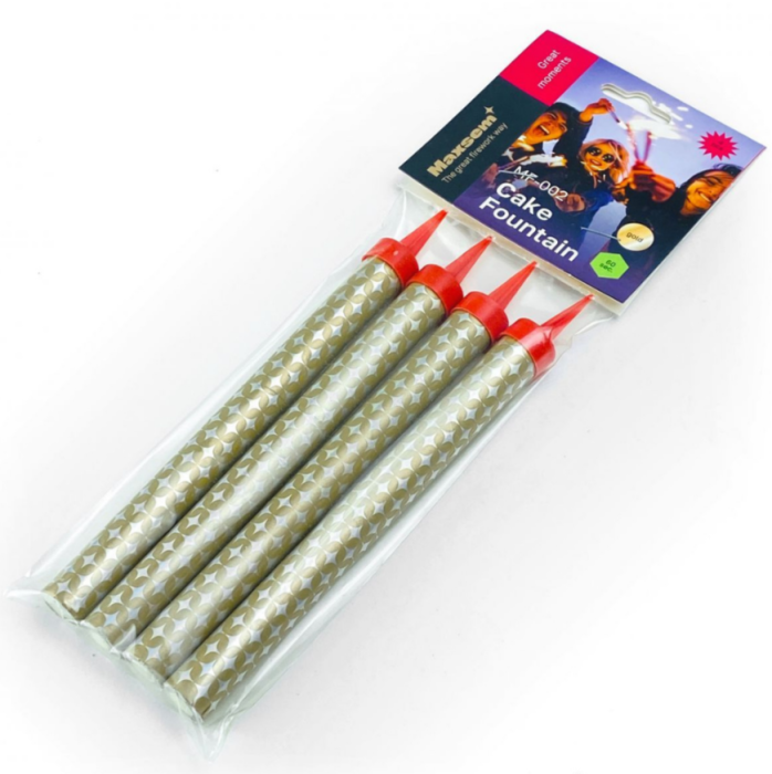 Свеча Фонтан настольный для торта 4 шт 60 сек.