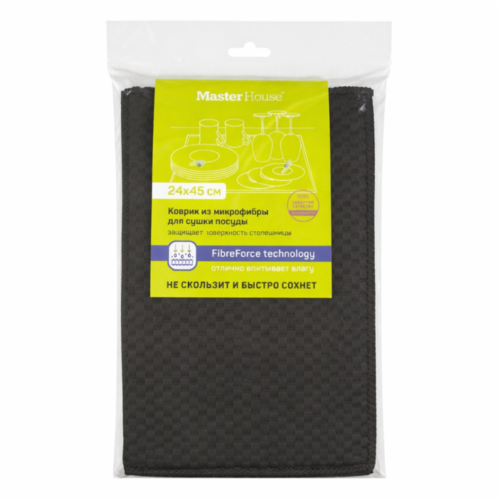 Коврик из микрофибры для сушки посуды Блэк 1 шт