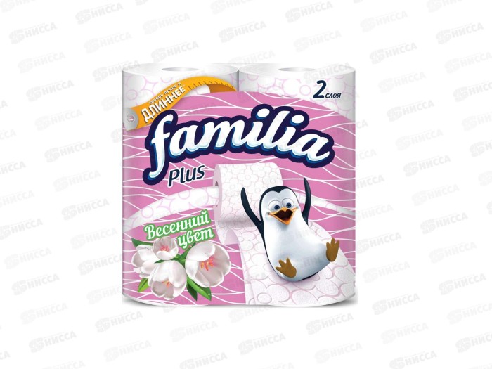 Туалетная бумага Familia plus 2 слоя 4 рулона