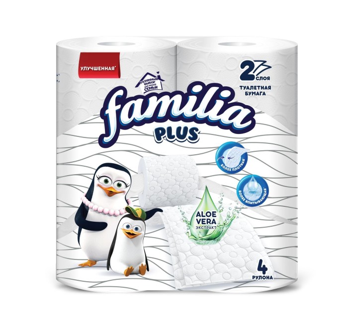 Туалетная бумага Familia plus 2 слоя 4 рулона
