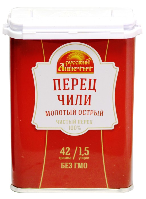 Перец молотый Чили острый 42 гр ж/б Русский Аппетит