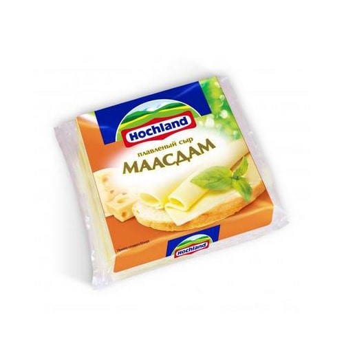 Сыр плавленый маасдам ломтик Hochland 150 гр
