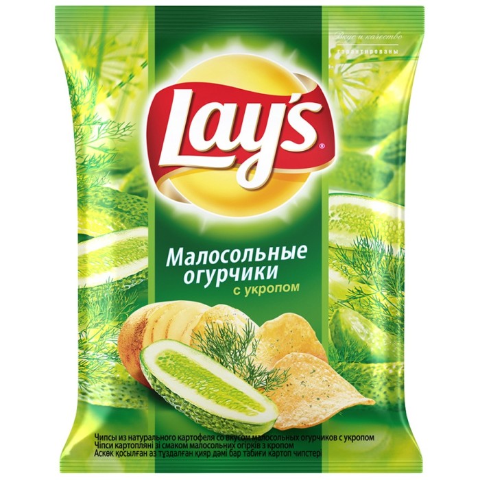 Чипсы Lays Малосольные огурчики с укропом 140 г