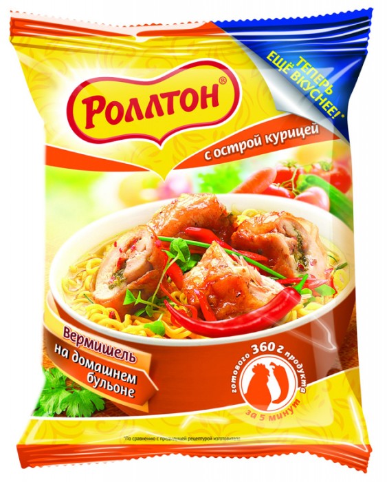 Роллтон вермишель на домашнем бульене с острой курицей 60 г
